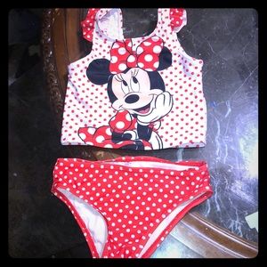 Girls•Disney, Minnie Mouse•4T•2pc. Swimsuit
